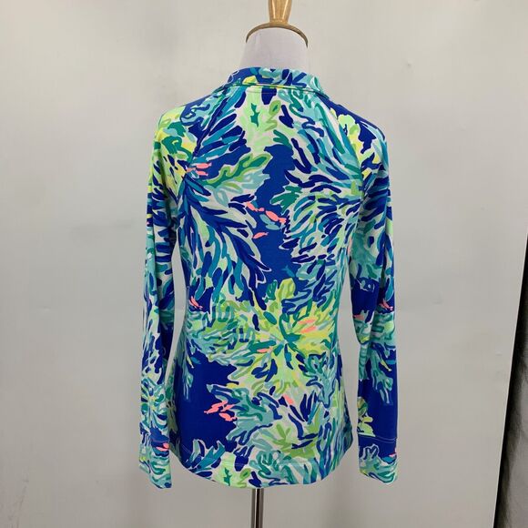 Lilly Pulitzer Top Womens XS Extra Small Multi UPF 50 Skipper Half Zipper Gold - Picture 6 of 14
